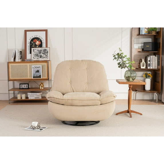 Power Recliner with 270 Degrees Swivel Glider, Modern Sofa Chair with USB Interfaces and Mobile Phone Holders, Swivel Glider Chair for Living Room, Bedroom, Camel