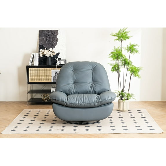 Power Recliner with 270 Degrees Swivel Glider, Modern Sofa Chair with USB Interfaces and Mobile Phone Holders, Swivel Glider Chair for Living Room, Bedroom, Dark Grey