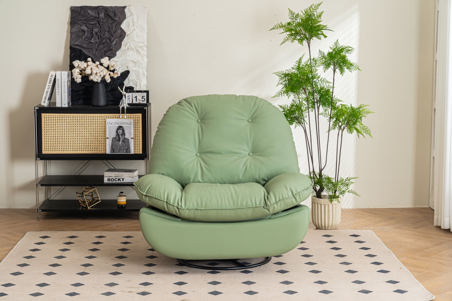 Power Recliner with 270 Degrees Swivel Glider, Modern Sofa Chair with