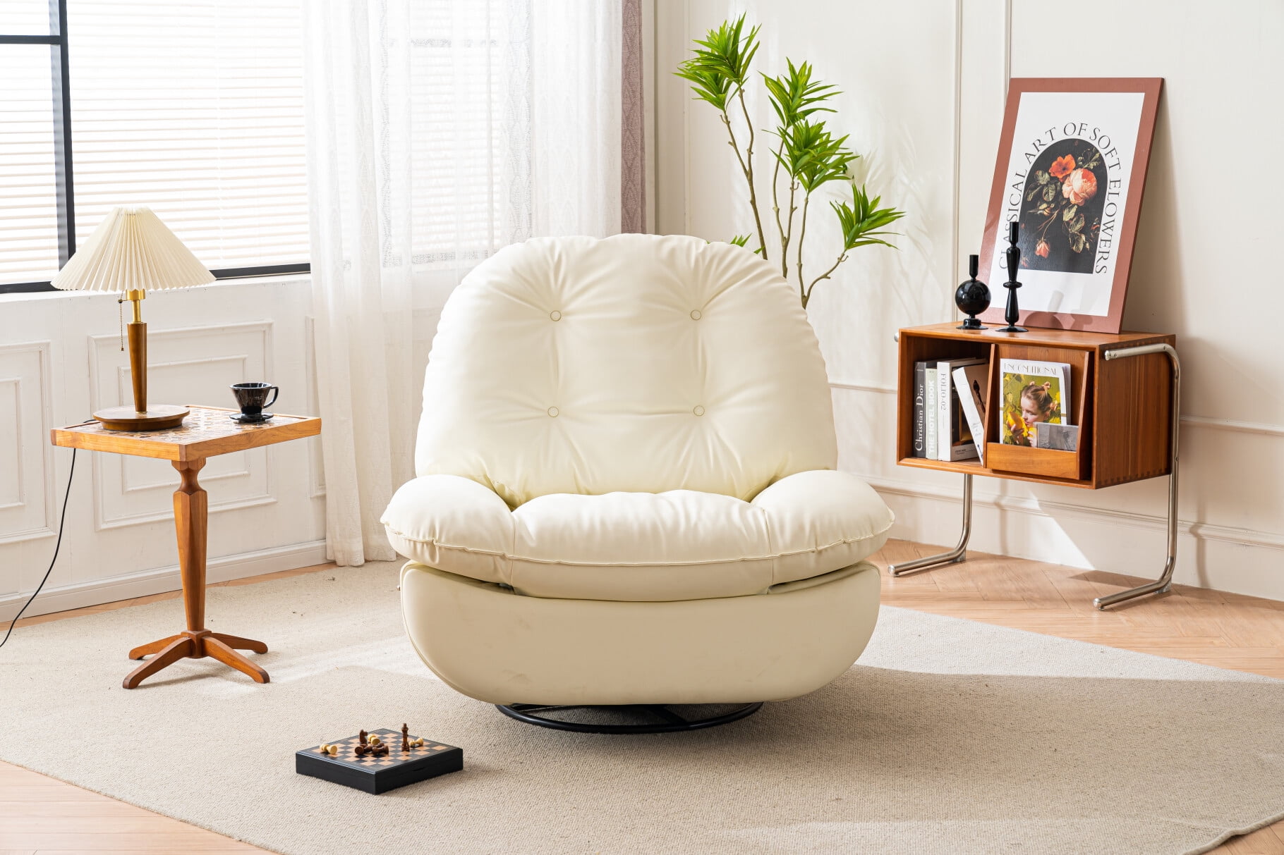 Power Recliner with 270 Degrees Swivel Glider, Modern Sofa Chair with