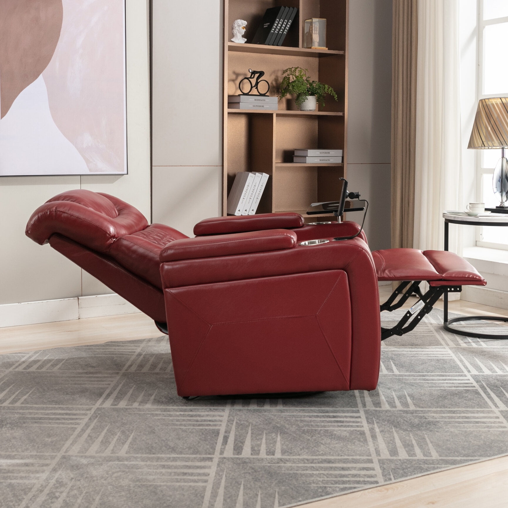 Power Recliner Chair, 270 Degree Swivel PU Power Recliner, Individual