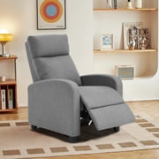 Power Recliner Chair, 34.3' Wide Recliner Chair with Footrest and Side Pocket, Sofa Chair for Living Room with Armrest Gray