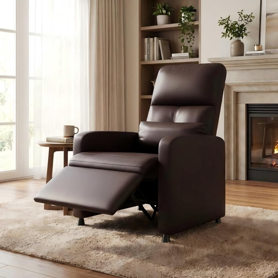 Power Recliner Chair with Adjustable Back & USB Port - Ergonomic PU Leather Home Theater Seat with Padded Seat, Tall Back & Side Pockets for Living Room