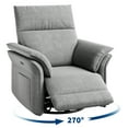 thumbnail image 1 of Power Recliner Chair Glider – Swivel Rocker with USB Charging Port, 270° Rotation, 350 lb Capacity, & Double-Layered Armrests – Chenille Upholstery for Living Room, Nursery, Bedroom, 1 of 8