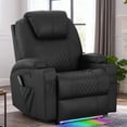 thumbnail image 1 of Power Recliner Chair with Heat and Massage for Adults Home Theater Seating with LED Lights Cup Holders Usb Port Recliner Sofa for Living Room, 1 of 8