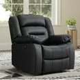 thumbnail image 1 of Bonzy Home Power Recliner Chair, Oversized Electric Leather Reclining Chair with Thick Cushion, USB Charge Port, Comfortable Single Sofa for Living Room, Black(recliner), 1 of 9