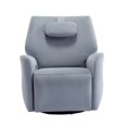 thumbnail image 1 of Power Recliner Chair Swivel Rocking Recliner with Adjustable Headrest  Infinite Reclining With USB Port, Fleece Fabric Blue, 1 of 8