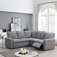 thumbnail image 1 of Power Recliner Chair, Symmetrical L-Shaped Modular Sectional Sofa Couch with USB Port, Home Theater Seating Chair 5-Seater Corner Sofa for Home Office Living Room, Gray, 1 of 9