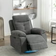 thumbnail image 1 of Power Recliner Glider Chair with Large Armrest and Bluetooth Speaker, 270° Swivel Rocker Recliner with Charge Power and Retractable Footrest, LED Light, Nursery Chair for Living Room, Dark Grey, 1 of 9
