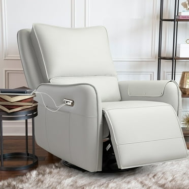 Power Recliner Gliders for Nursery, Electric Swivel Rocker Recliner Chair, Comfy Upholstered Living Room Reclining Rocking Chairs with Lumbar Support