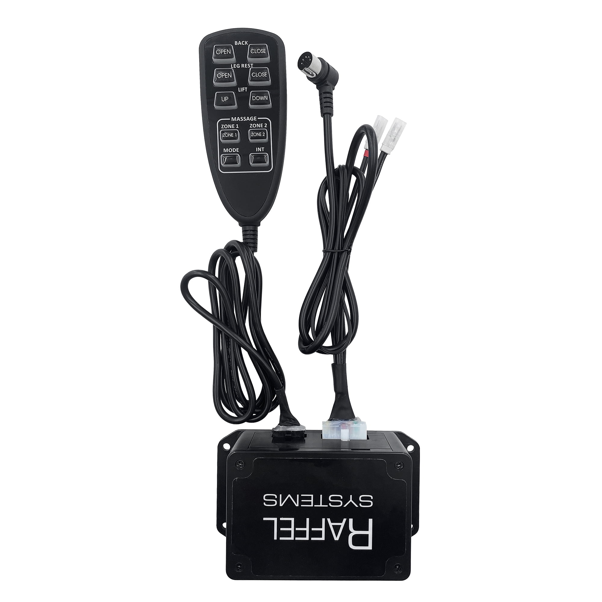Raffel Systems HC 2R2B 02 Remote Hand Control with 10 Buttons and Junction Box Combo Replacement for Power Recliner Lift Chair