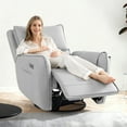 thumbnail image 1 of Power Recliner Rocking Chair Nursery Gliders, Electric Swivel Rocker Recliner Chair, Comfy Upholstered Living Room Reclining Chairs with Lumbar Support, 1 of 7