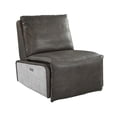 thumbnail image 1 of Power Recliner with Leather Upholstery and Padded Seating, Gray, 1 of 5