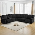 thumbnail image 1 of Power Reclining Sectional Recliner With Wireless Charging, Faux Fur Reclining Sectional Couch Sofa Electric Sectional Recliner USB Port, Cup Holder, Storage Console For Living Room, 1 of 6