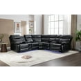 thumbnail image 1 of Power Reclining Sectional Sofa with Built-In Bluetooth Speakers & LED Light Strip for Home Theater Comfort in Sleek Black, 1 of 6