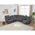 thumbnail image 1 of Power Reclining Sectional Sofa with Built-in Speakers & LED Strip Lighting - Modern Grey Fabric for Home Theater & Entertainment Comfort, 1 of 9