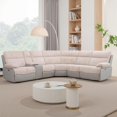 thumbnail image 1 of Power Reclining Sofa Set, Fabric Sectional Couch with LED Light,Living Room Furniture Sets, Modern Power Recliner Sofa with Storage Console for Living Room Home Office (Beige&Gray), 1 of 5