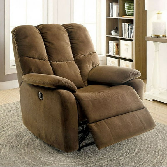 Power Resistant Recliner, Brown Finish