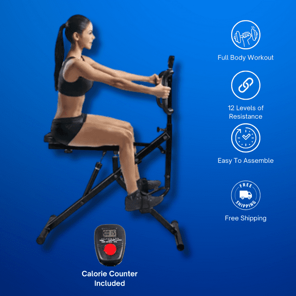 Power Rider Core Trainer & Glutes Squat Exerciser - Total Crunch Abdominal Workout