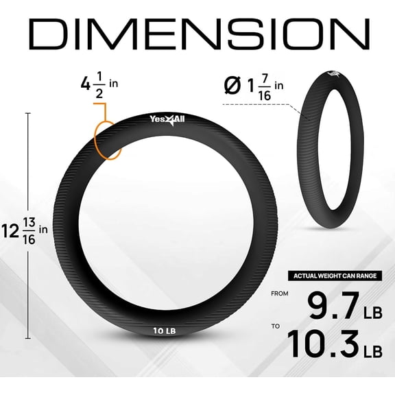 Power Ring 10lbs, Weight Ring, Weighted Circle, Kettlebell for Yoga Exercise, Aerobics, Home Fitness, Core Training