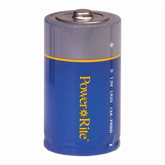 Power Rite D Alkaline Battery, 2/Pkg