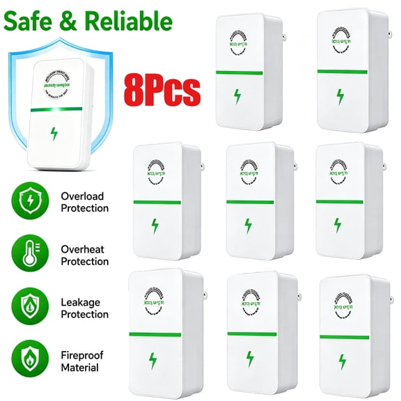 Power Saver,8 Pcs Electricity Saving Box,Energy Saving Device, Power Saver Electricity Saving Box Household Voltage Stabilizer Energy Saver Household Office Market US Plug