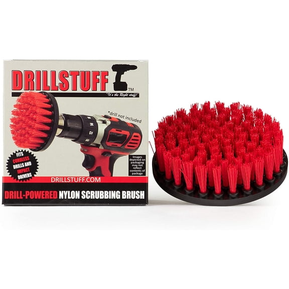 Power Scrub Brush - Remove Algae, Mold, Mildew, and Moss - Concrete Pools, Bird Baths, Garden Fountains, Statues - Deck Brush- Granite, Marble Cleaner - Garden Fountains - Monuments and Headstones