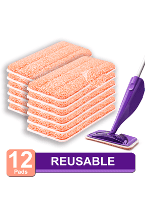 Power Scrubbing Reusable Mop Pads for WetJet Mops (12 Pack), Wet Jet Refills, Washable Microfiber Mop Pads for Floor Cleaning Wet Dry Use