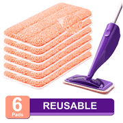 Power Scrubbing Reusable Mop Pads for WetJet Mops (6 Pack), Wet Jet Refills, Washable Microfiber Mop Pads for Floor Cleaning Wet Dry Use
