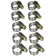 Power-Seal SS Hose Clamp, Worm-Drive, SAE Size 6, 7/16" to 25/32" Diameter Range, 1/2" Bandwidth Pack of 10