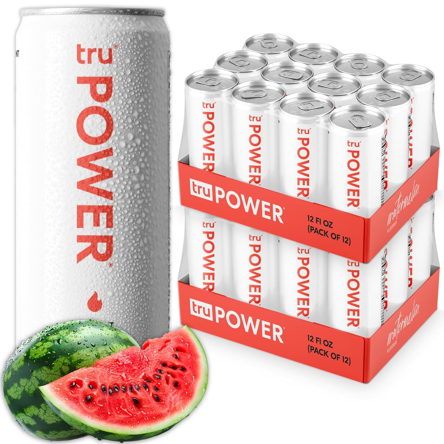 Power Seltzer, Watermelon Flavored Sparkling Water Made with Real Fruit