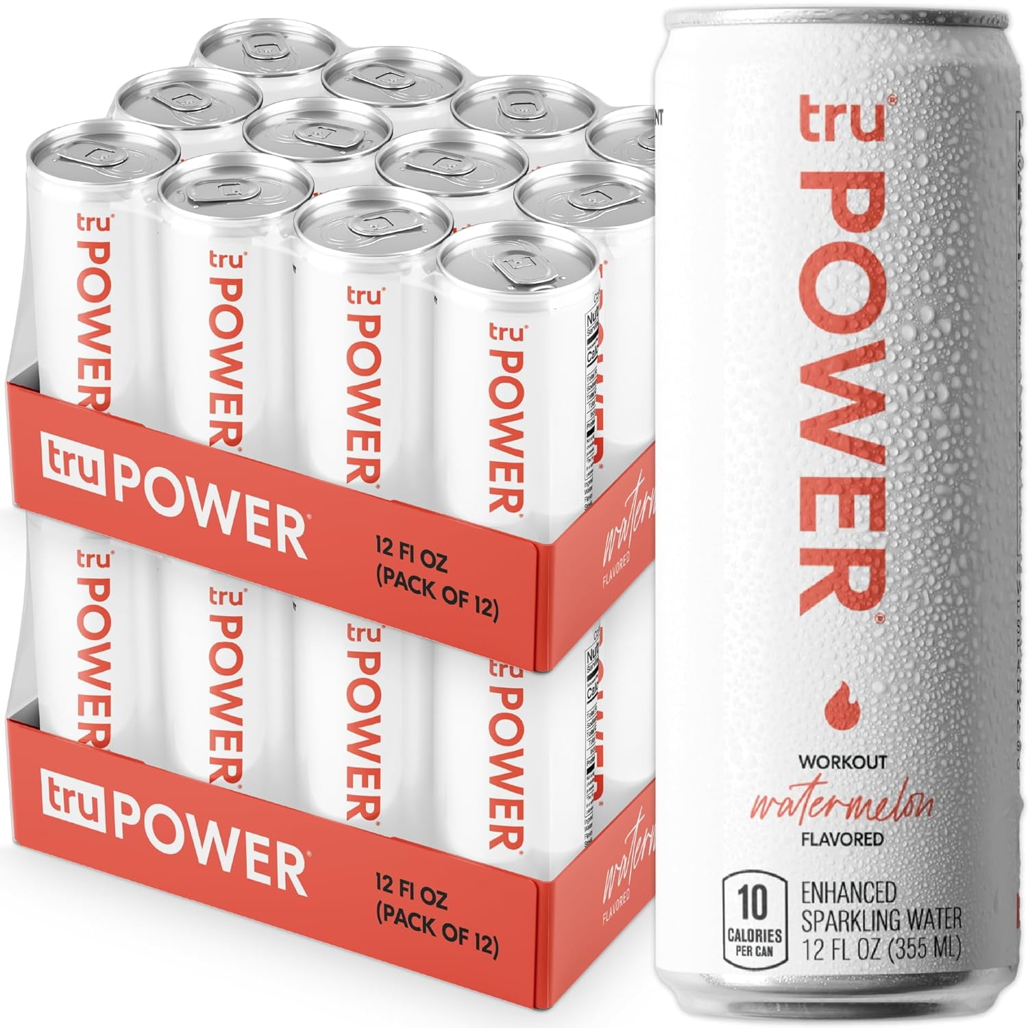 Power Seltzer, Watermelon Flavored Sparkling Water Made With Real Fruit