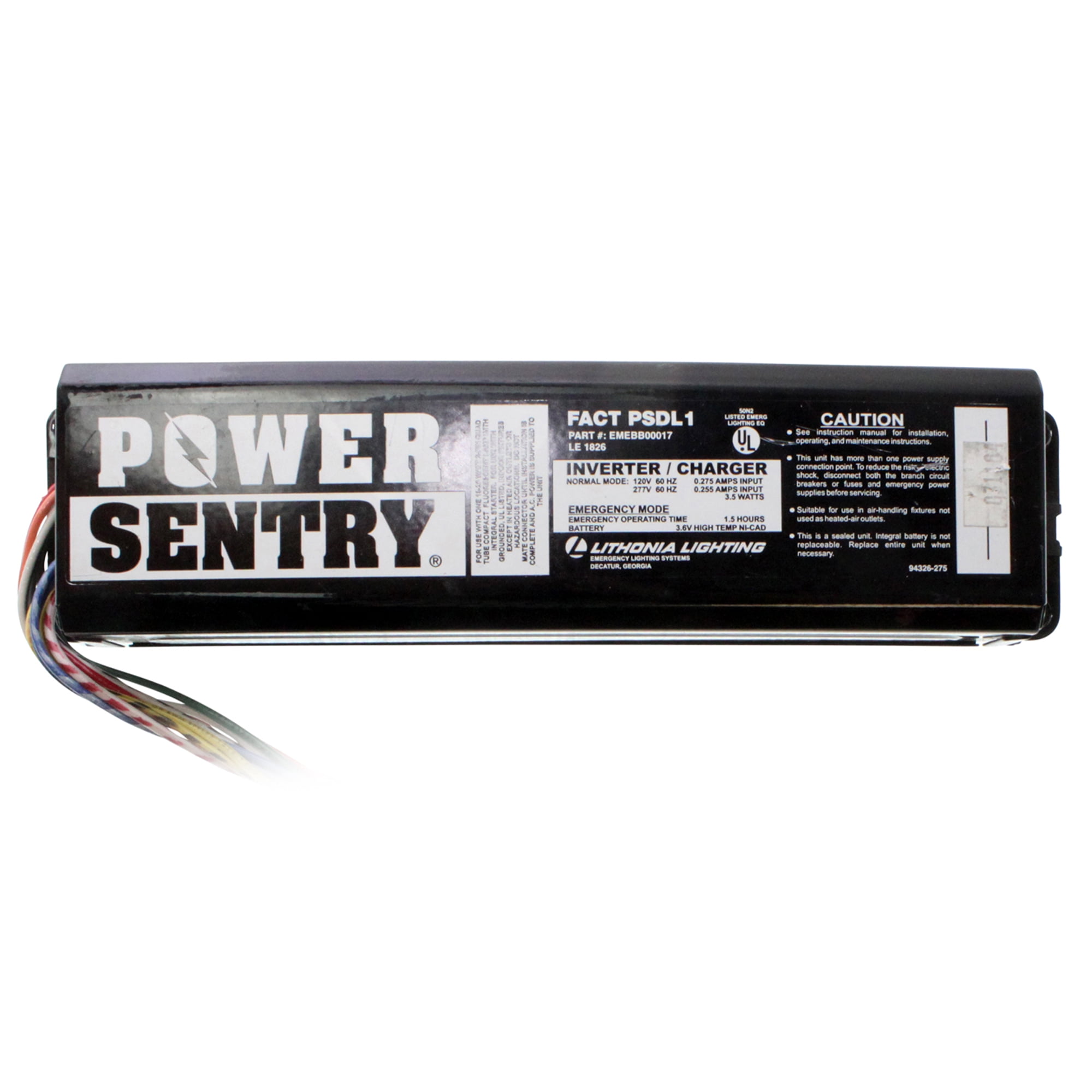 Power Sentry PSDL1 Emergency Fluorescent Ballast / Inverter Charger
