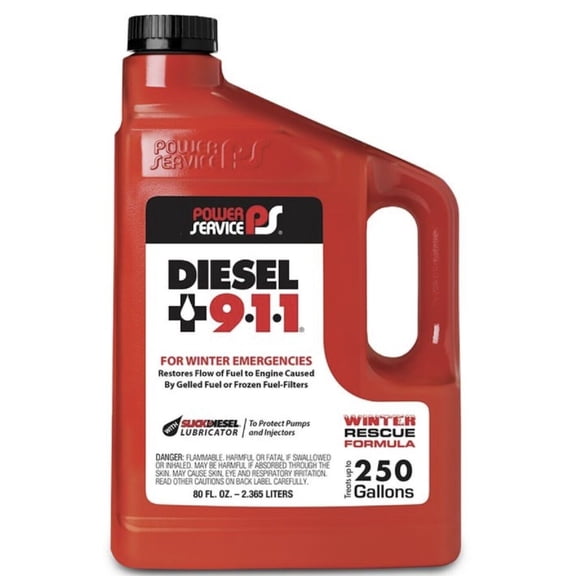 Power Service 8064 64 oz Bottle Of Diesel 911 Winter Formula Fuel Additive - Quantity of 3