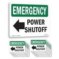 thumbnail image 1 of Power Shutoff [Left Arrow] With Symbol OSHA Emergency Aluminum Sign 18 Inch x 12 Inch - 10 Pack, 1 of 8