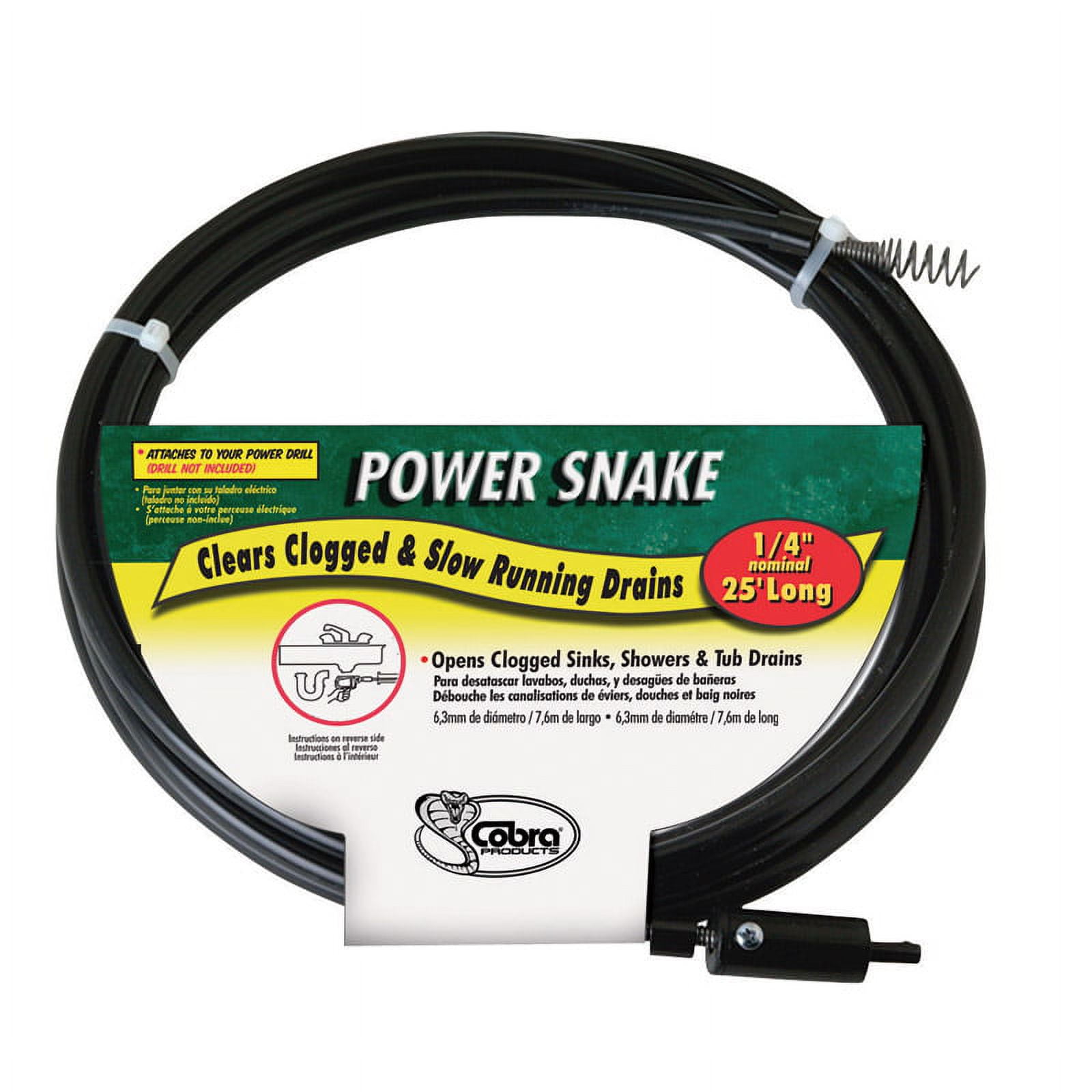 Power Snake Drain Auger 1/4 " X 15 '