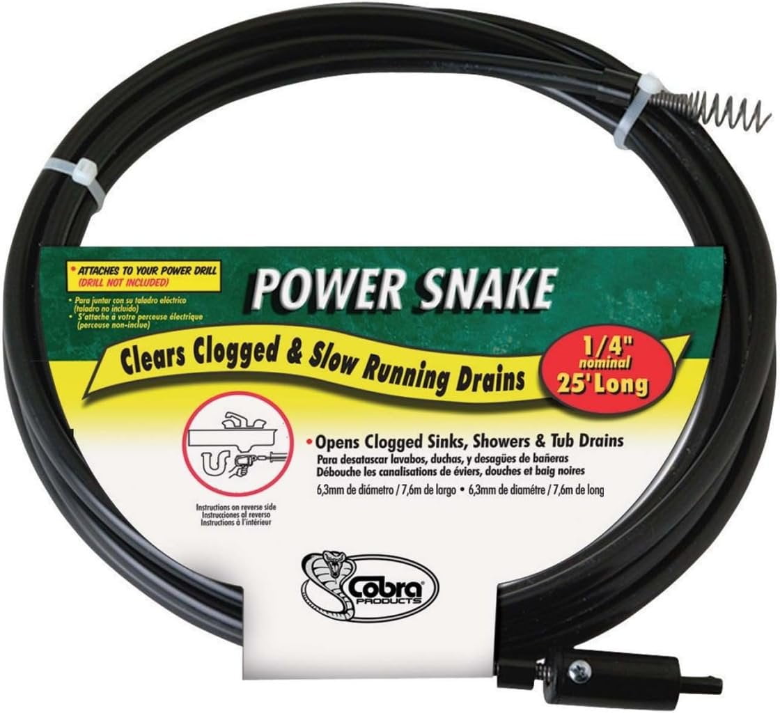 Power Snake Drain Auger 1/4 " X 15 '