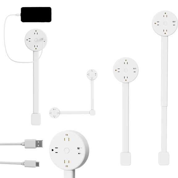 Power Socket Electrical Outlet Extender With Flexible Extension Arms, Multiple Outlets & Usb Charging Ports For Sofa, Bedside Table, Bedroom & Living Room Use