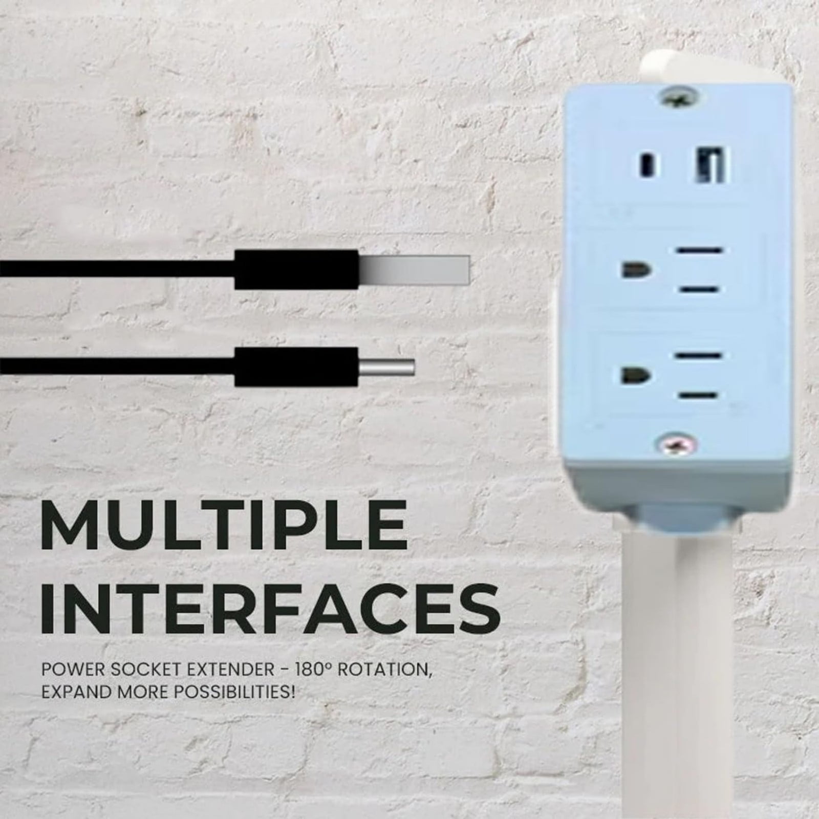Power Socket Expander, Electrical Outlet Extender, Access Hard-to-Reach ...