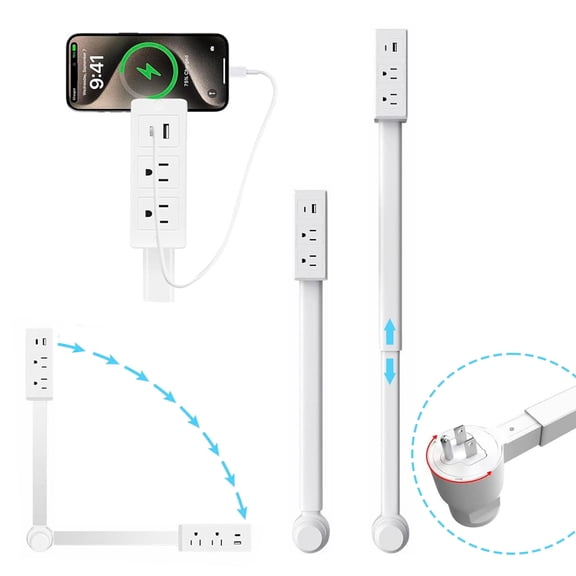YUJING SUPERLIFE Electrical Outlet Extender Features USB-A USB-C and 2 Ac Outlets Access Hard-to-Reach for Office Home US Plug