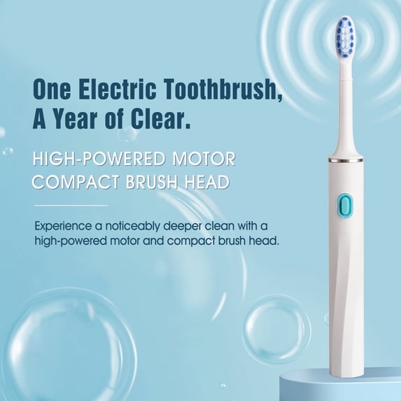 2-Packs Power Sonic Electric Toothbrush, Deep Clean, Travel, Compact Head