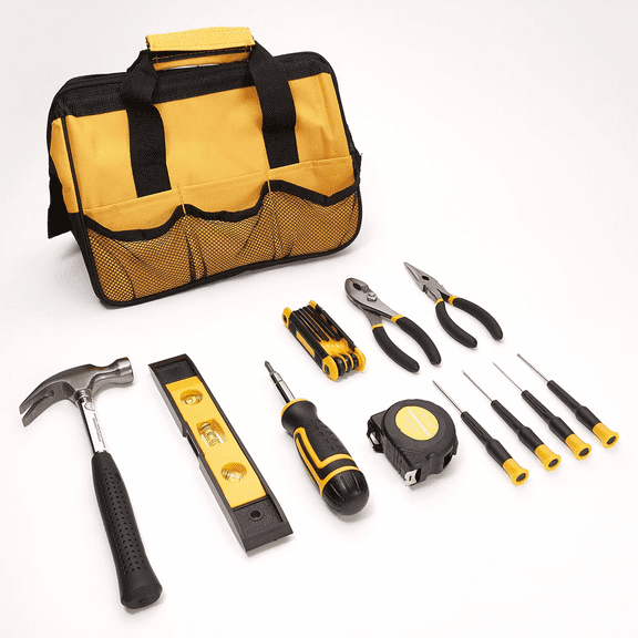 Power Source 21-piece Tool Set with Storage Bag for DIY Home Improvement Great Gifts for Men, Dad, Gadgets for men(Orange)