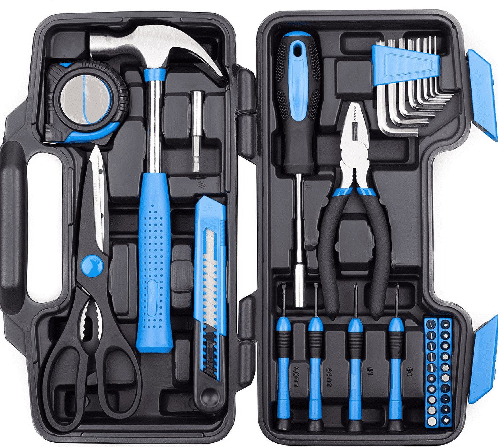 Power Source 39-piece Tool Set with Storage Case for DIY Home Improvement Great Gifts for Men, Dad, Gadgets for men(Midnight Blue)