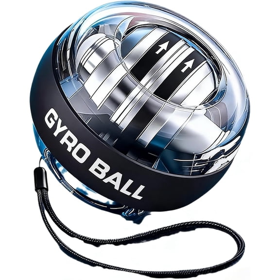 Power Spin Gyro Ball Wrist Strengthener Auto-Start Self-Powered Gyroscope LED Flash Forearm Trainer Grip Strength Workout Equipment Torque Ball Hand Exerciser for Seniors & Athletes
