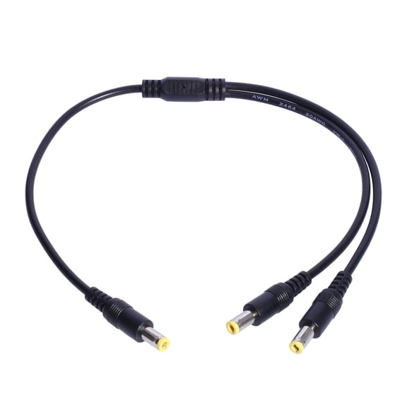 Power Splitter Cable 5.5x2.5mm 1 to 2 Way Y Adapter for LED Light, CCTV Camera, Routers