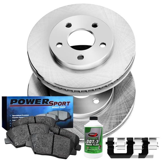 Power Sport Front Brakes and Rotors Kit |Front Brake Pads| Brake Rotors and Pads|Ceramic Brake Pads and Rotors|Hardware Kit BLB1.33057.42