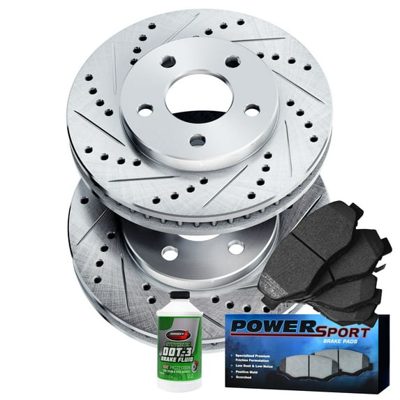 Power Sport Front Brakes and Rotors Kit |Front Brake Pads| Brake Rotors and Pads| Semi-Metallic Brake Pads and Rotors BLC1.92063.03