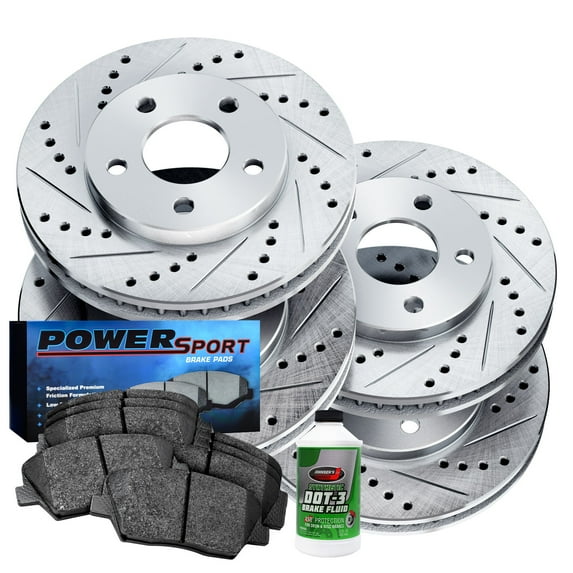 Power Sport Front Rear Brakes and Rotors Kit |Front Rear Brake Pads| Brake Rotors and Pads|Ceramic Brake Pads and Rotors BLCC.39075.02