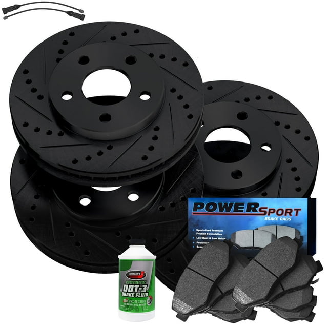 Power Sport Front Rear Brakes and Rotors Kit
