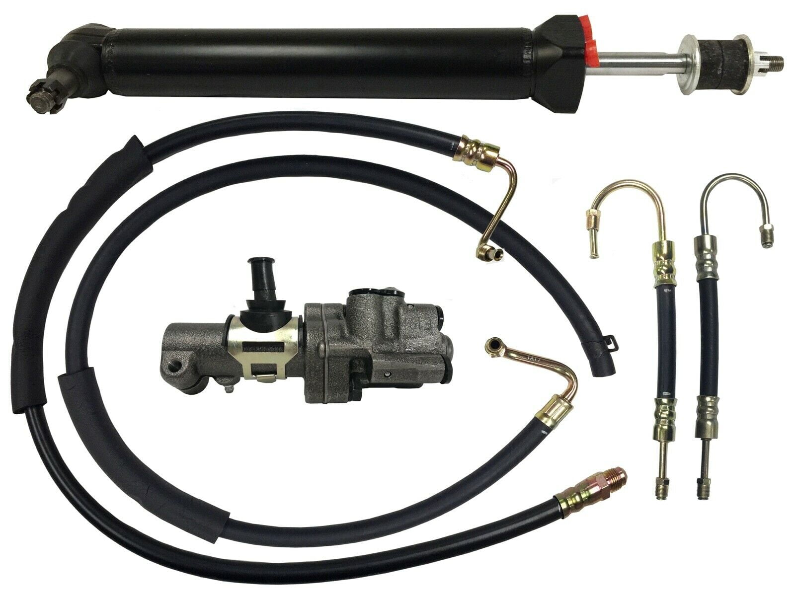 Power Steering Cylinder Kit includes Ram, Valve & Hoses Compatible with 1960-1964 Impala Bel Air